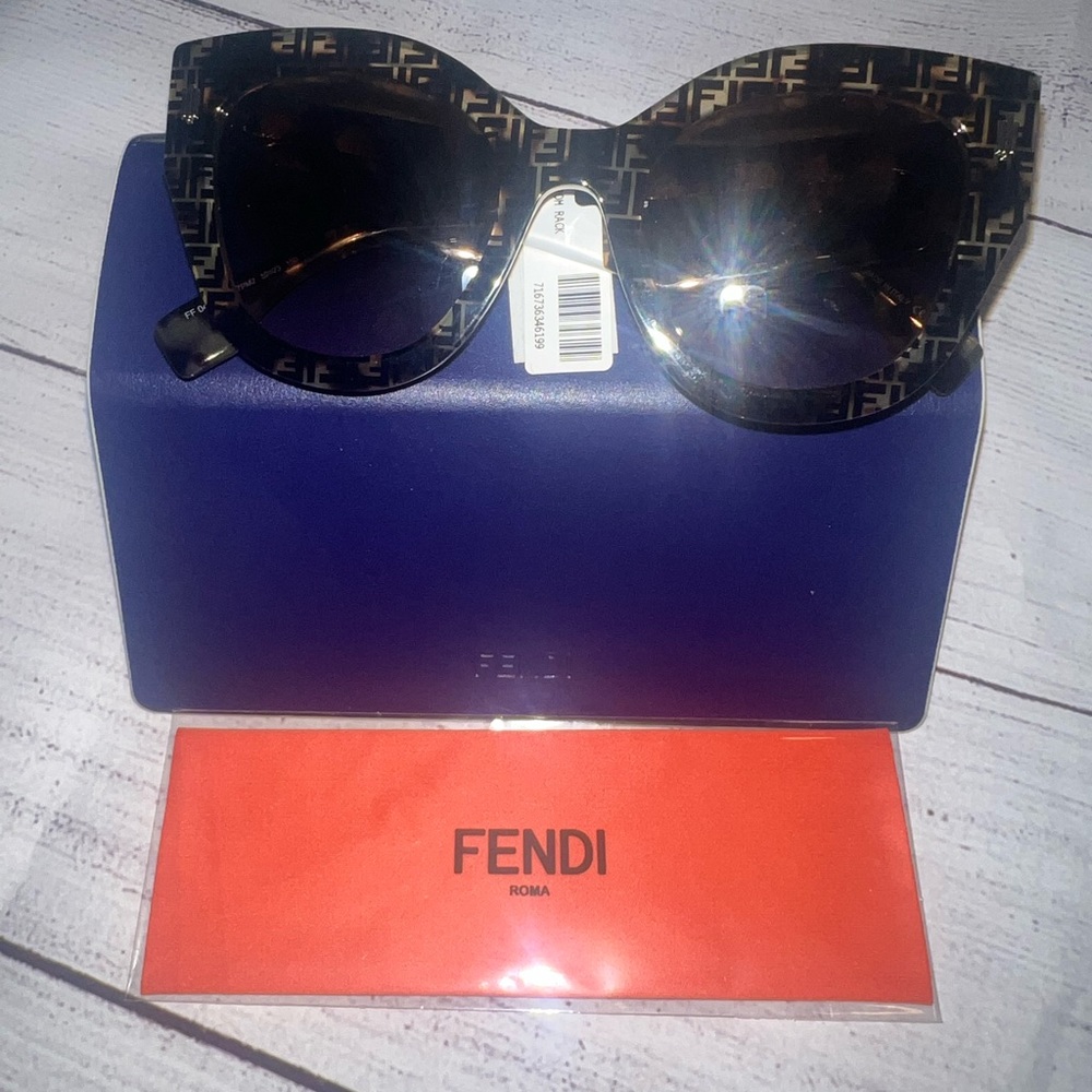 Fendi 52mm Havana cat eye sunglasses